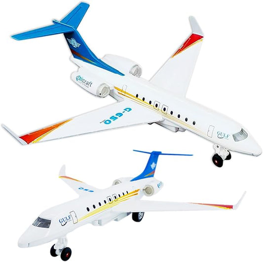 OTONOPI Model Airplane Single Airlines Die-Cast Plane Alloy Metal Aircraft Pull Back Toy Plane G650 with Lights and Sounds for Kids
