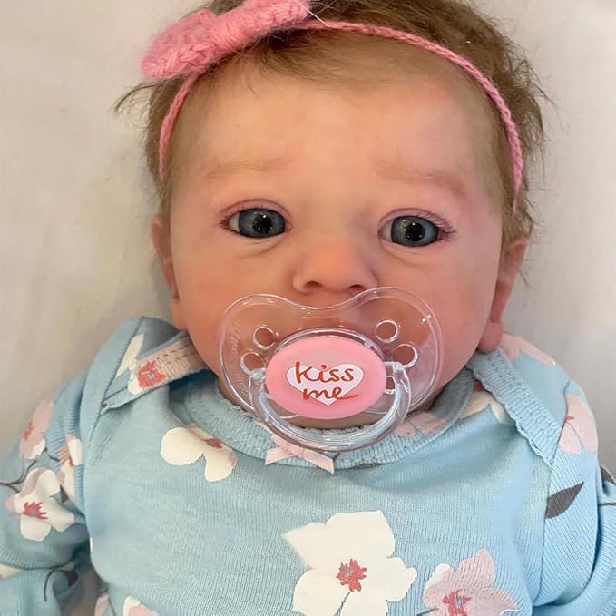 17" Realistic and Cute Eyes Opened Reborn Newborn Doll Girl Named Sum with Blue Eyes, Lifelike Baby Dolls That Look Real for 3+ Year Old（Get an Extra Set of Clothes）