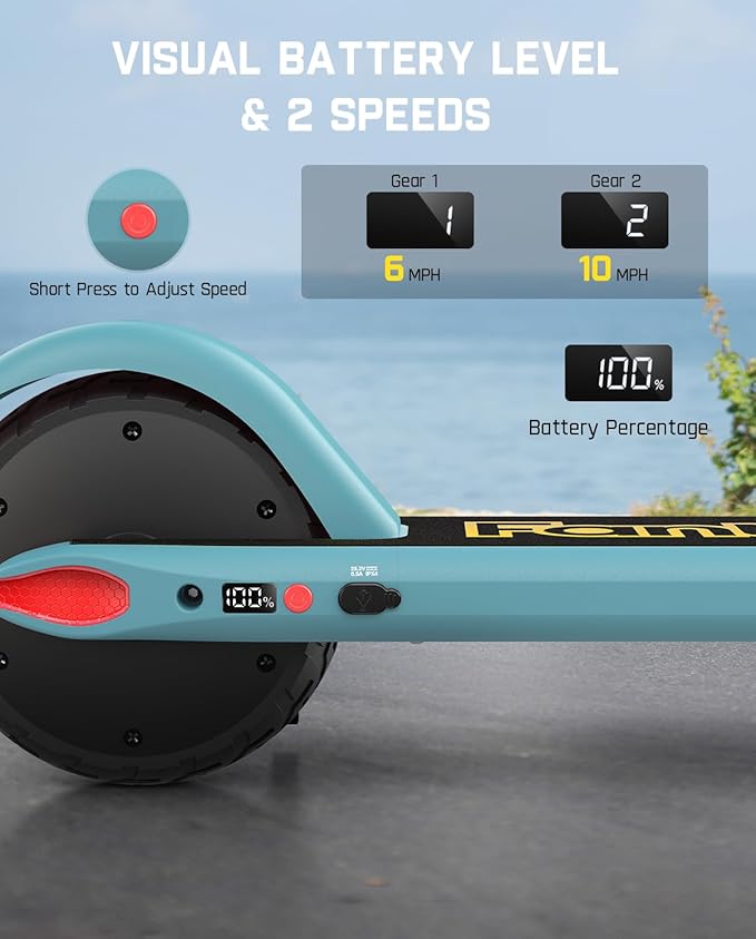 FanttikRide C9 Electric Scooter for Kids 8-12, Adjustable Handlebar Height for Riders 3.9-5.2 ft, 132 lbs, Up to 40 mins Continuous Time, 5 Miles Range, 2 Safe Max Speed 6/10 MPH