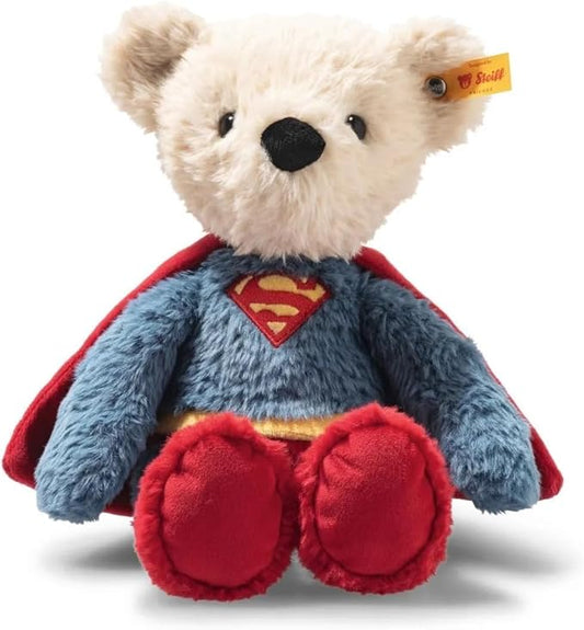 Steiff DC Superhero Teddy Bear - Officially Licensed Plush Toy Collectible Premium Soft Stuffed Animal for Kids & Collectors, DC Superman 12" Tall