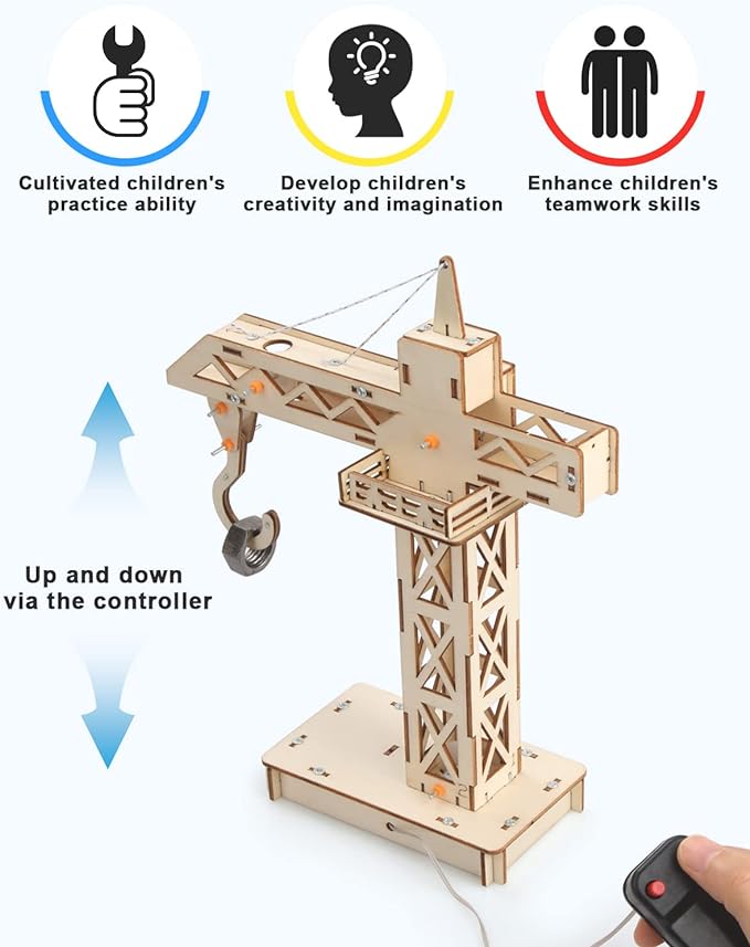 Poraxy 4 in 1 STEM Kits, STEM Projects for Kids Ages 8-12, Assembly 3D Wooden Puzzles, Building Toys, Educational Science Craft Model Kit, Gift for Boys and Girls 8 9 10 11 12 Years Old, Marble Run