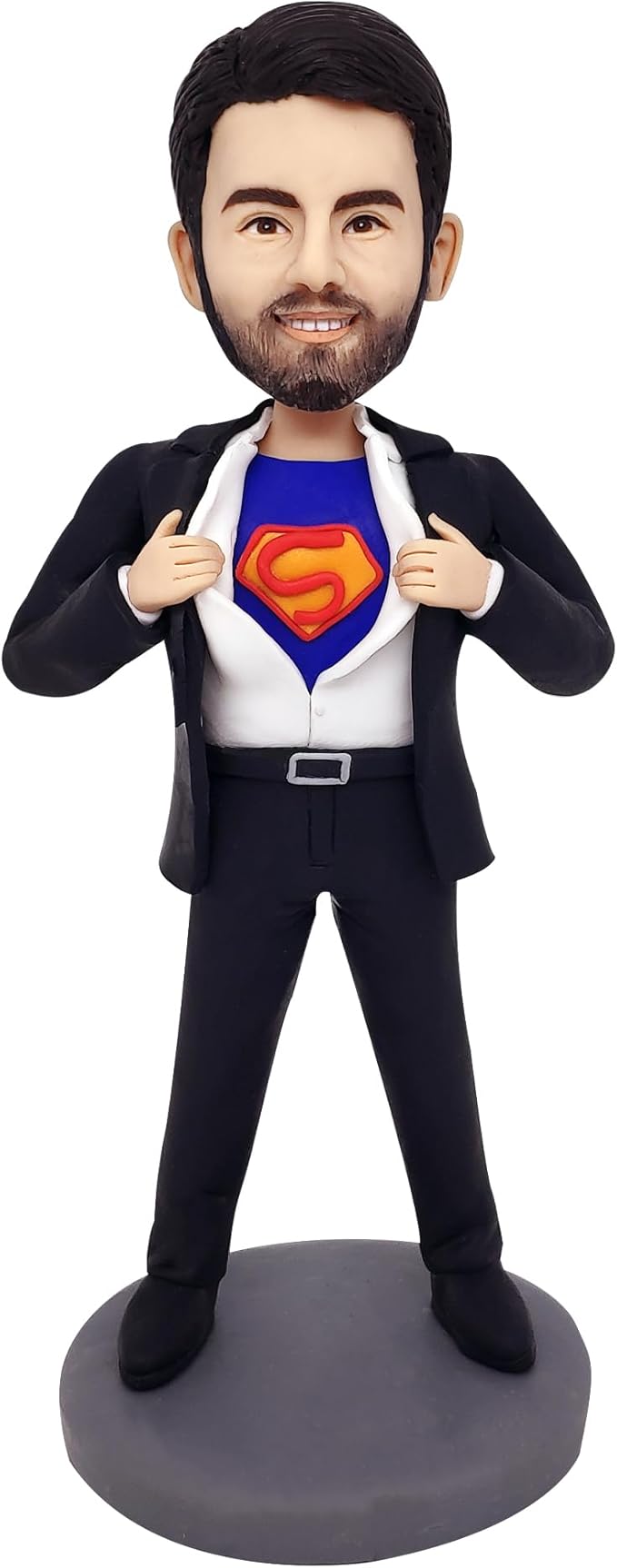 Custom Bobbleheads Figures Personalized Full Body from Photo Bobblehead Customized Handmade Figures Gift for Father's Day or Boyfriend or bro (Superman)