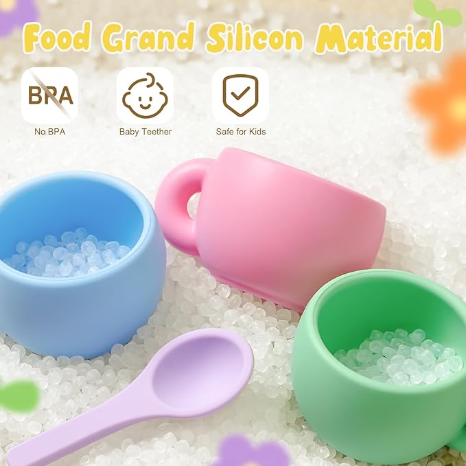 Golray Silicone Tea Sets for Toddlers 3-5, 22pcs Washable Tea Party Set with Storage Box/ Picnic Cloth, Pretend Play Kitchen Accessories Birthday Gifts Girls Toys for Kids 3 4 5 6 Years Old