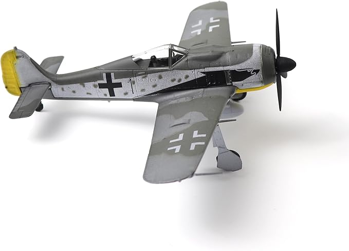 Focke-Wulf Fw 190A-8 1/72 Metal Fighter Model Classic German WWII Military Finshed Diecast Aircraft Model Prebuilt Kits with Display Stand for Collection or Gift