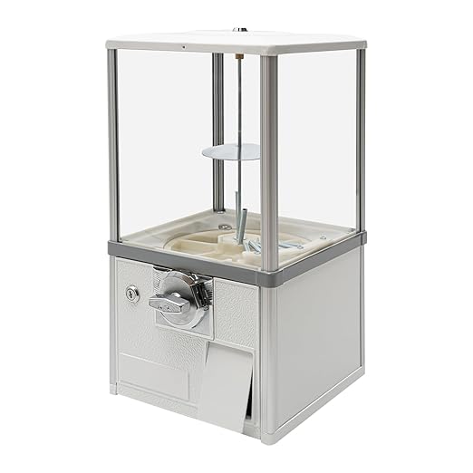 Vending Machine, 20.87Inch Height Candy Gumball Machine with Load Capacity Gumball Bank, Metal Candy Vending Machine for 1.77-1.97Inch Gadget,Portable Candy Dispenser Machine for Retail Shop (White)