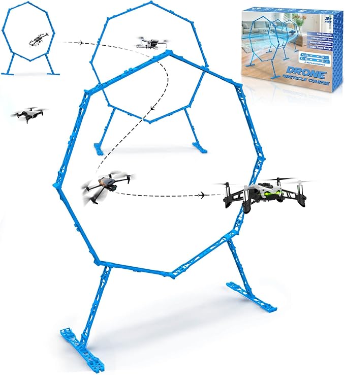 Drone Obstacle Course, Includes 3 Pack Easy to Build Obstacle Hoop, FPV Racing Drone Loop Gate, Suitable Competition RC FPV Racing of Drones or Model Aircraft Games for Age 6-12 Kids or Adults
