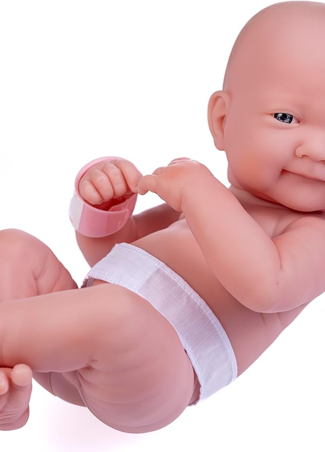 8 piece Layette Deluxe Bathtub Gift Set | JC Toys - La Newborn | 14" Life-Like Smiling Vinyl Newborn Doll w/ Accessories | Pink | Waterproof |Ages 2+