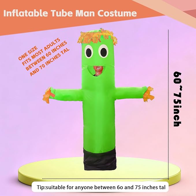 Inflatable Tube Man Costume,Inflatable Costumes for Adult,Wacky Wavy Arm Guy Funny Halloween Costume for Adults