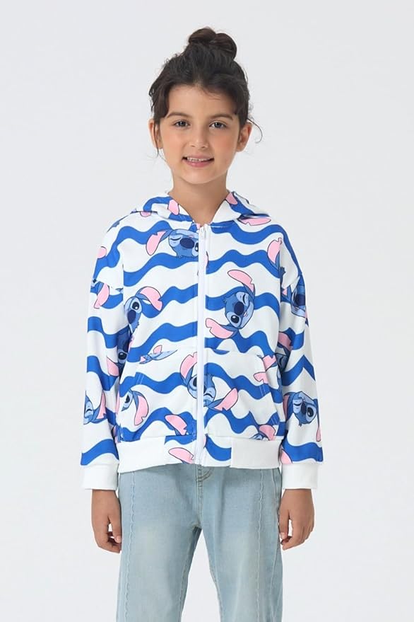 Disney Frozen Stitch Princess Minnie Mickey Spiderman Girls/Boys Zip Up Hoodie Fall Zipper Sweatshirt Jacket Toddler-Big Kid