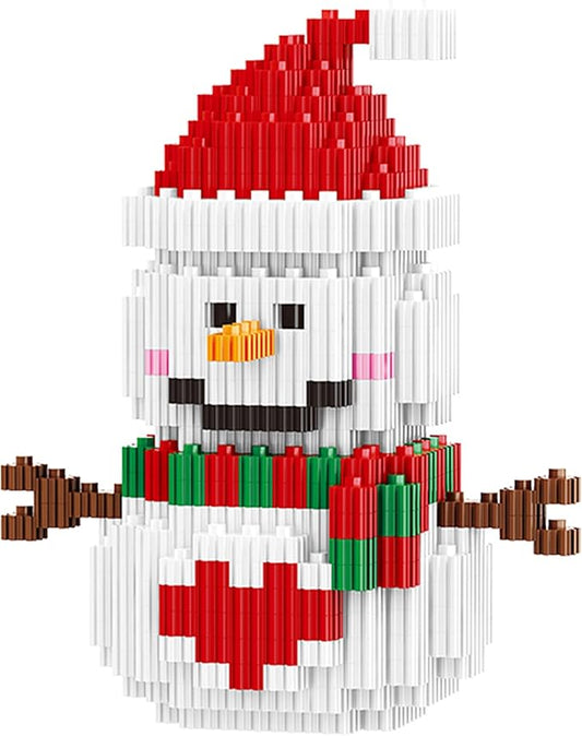 Christmas Building Blocks Compatible for Lego Christmas Snowman Micro Blocks Stacking New Toys Holiday Present Box New Year Gifts for Kids 6-14+ Years Old Boys and Girls(Snowman)