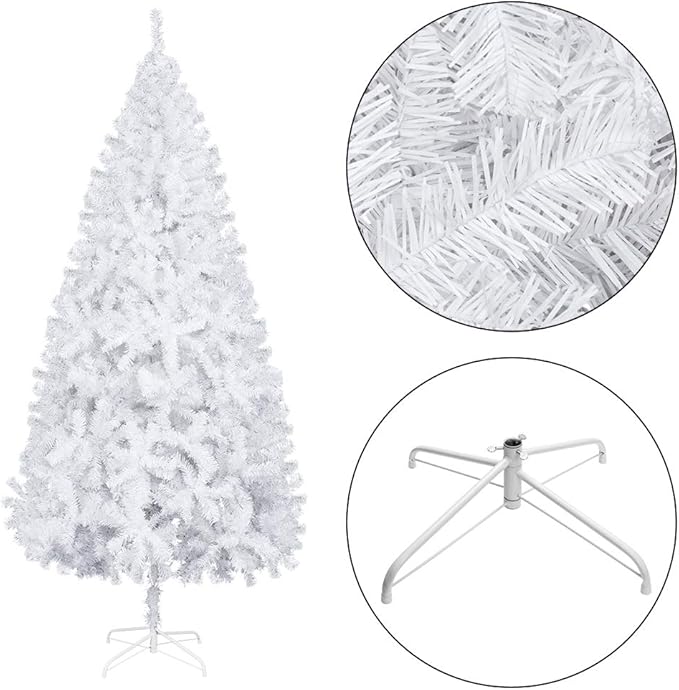 Bonnlo 9ft White Christmas Tree, Artificial Christmas Tree w/ 2000 Branch Tips, Large Xmas Tree Holiday Party Decorations