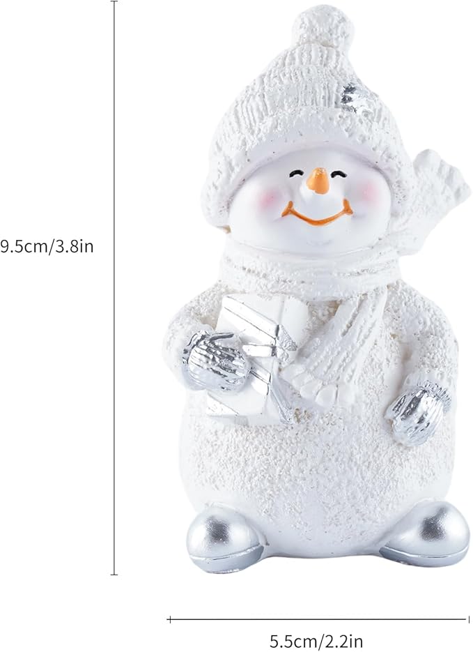 Resin Snowman Christmas Decorative Statues, Ideal for Outdoor Patio Lawn & Indoor Holiday Home Decoration, for Parents and Friends