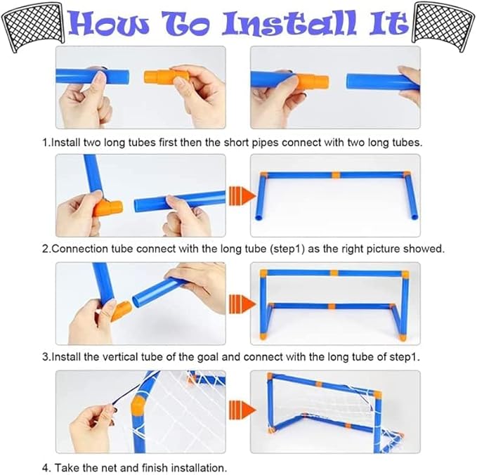 3-in-1 Hover Hockey Soccer Ball Kids Toys Set, Led Lights Floating Air Football, Indoor Outdoor Sport Toys for Kids, Christmas Birthday Gifts for Boys Girls Aged 3 4 5 6 7 8-12