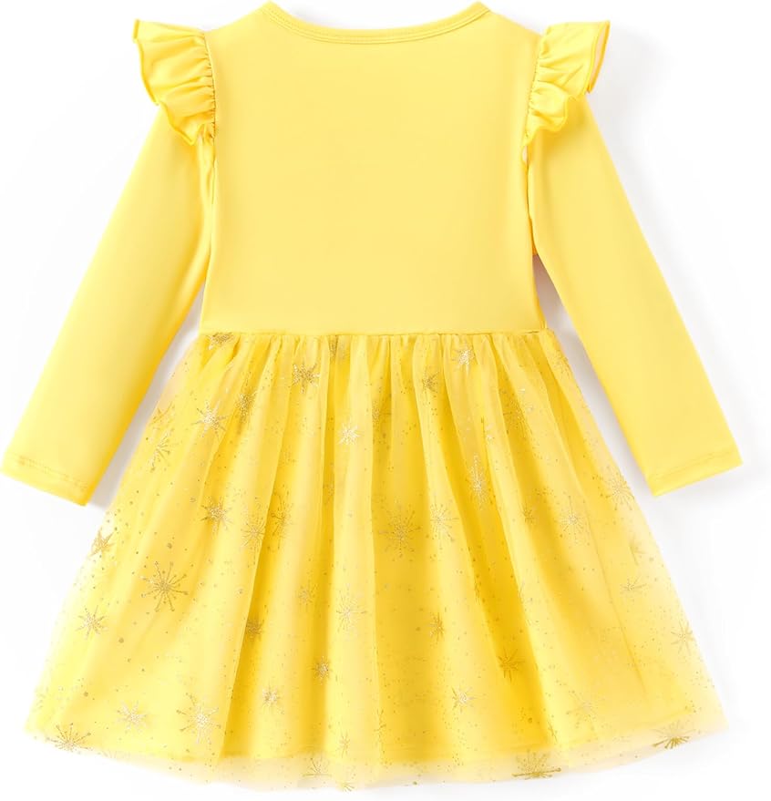 Disney Princess Frozen Minnie Mouse Dress Girls Sparkle Ruffle Tulle Tutu Birthday Party Fall Outfits Clothes Baby to Toddler