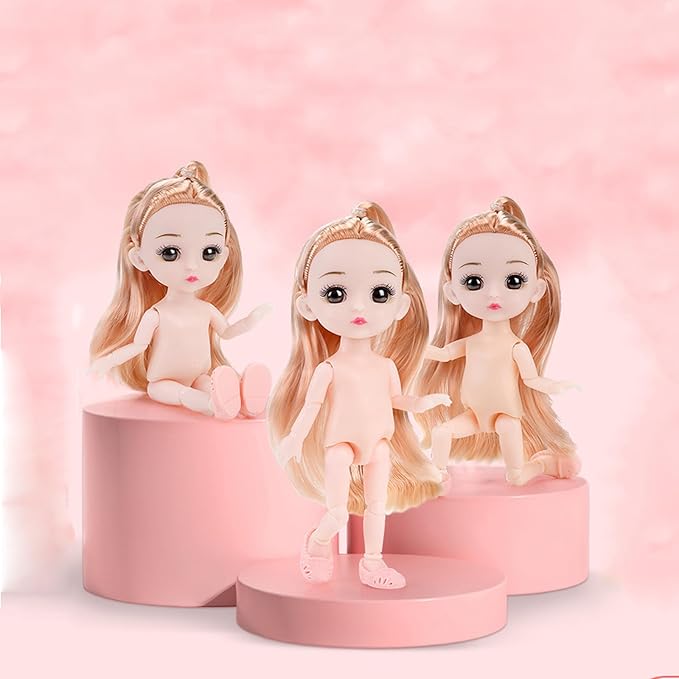 6 Pcs 6 Inch Princess Girl Mini Cute Dolls, Sister Small Princess, Miniature Little Girl for 3+ Year Old Girls