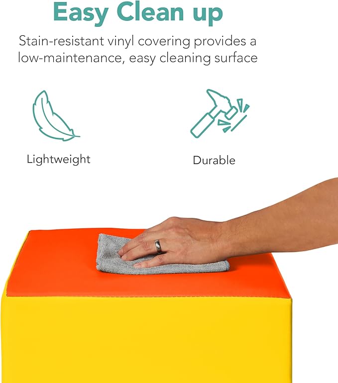 Best Choice Products 4-Piece Kids Climb & Crawl Soft Foam Block Activity Play Structures for Child Development, Color Coordination, Motor Skills - Multicolor