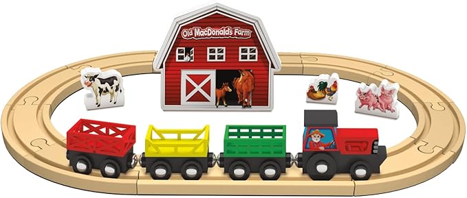 Masterpieces Wood Train Sets - Old Macdonald 18 Piece Train Set