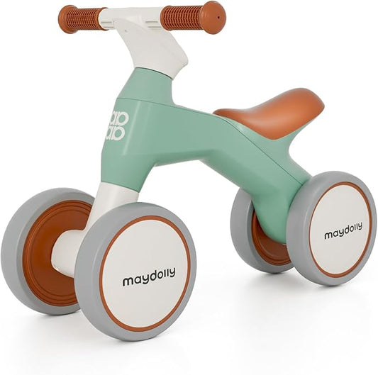 Maydolly Baby Balance Bike, Toddler Balance Bike for 1 Year Old Boys Girls, 4 Wheels Toddler Bike, First Birthday Gifts for 10-36 Month (Green)