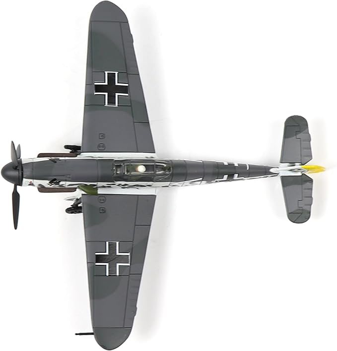 BF-109G Messerschmitt 1/72 Metal Airplane Model Kit with Stand WWII Diecast Alloy Fighter Model Vintage Combat Plane Prebuild Military Aircraft Collection(Desert Yellow)
