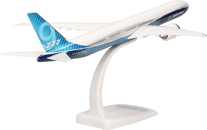 Herpa Snap-Fit Model Airplane Boeing 777-9, N779XW Passenger Aircraft Model with Stand, Miniature in Scale 1:250, Collector's Item, Plastic