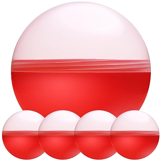 Big Claw Machine Capsules Translucent Red Plastic Sphere Large Party Favor Containers Round 5 pcs 7.9 inch Jumbo Plastic Christmas Ornaments Extra Large Gift Box Craft Party Supplies Vending Capsules