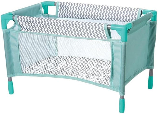 ADORA Zig Zag Baby Doll Playpen Bed Toy & Carry Case, Fits Dolls, Plush Toys, and Stuffed Animals up to 16” Best for Kids Ages 3 and Up