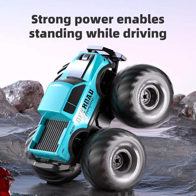 1:18 Scale Amphibious LED RC Car ，2.4GHz All 20 Km/h Off Road Terrain Remote Control Drift Truck, Waterproof Truck for 8+ Year Old Boys Girls Kids Gifts (Red)