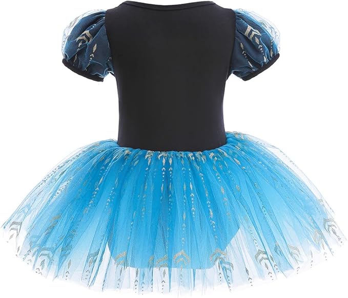 DYMCII Baby Girls Princess Ballet Dress Short Sleeve Leotards Skirted Tutu Dancewear Halloween Christmas Party Fancy Costume