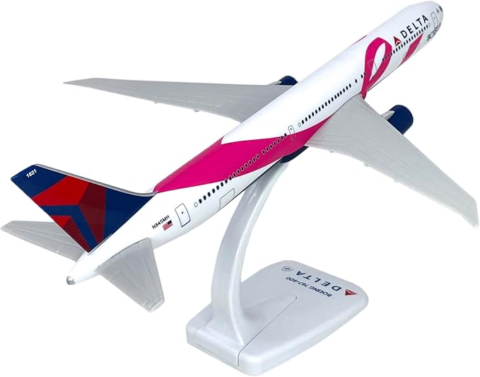 Flight Miniatures Delta (07-Cur) BCRF 767-400 1:200 Scale - Plastic Snap-Fit Model Airplane - Collectible Replica of Delta Airlines Model Boeing Aircraft - Part #ABO-76740H-009