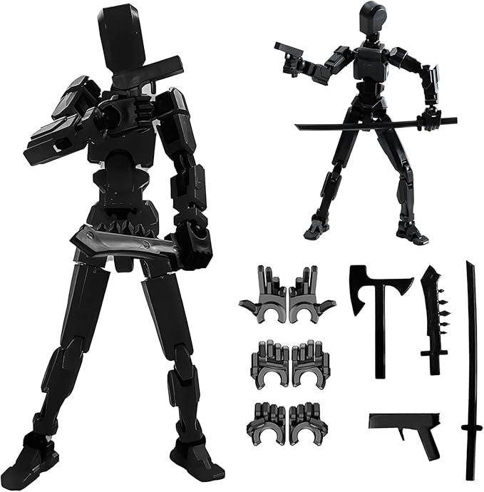 (Assembly Completed) 2025 New Titan 13 Action Figure Set,Lucky Robot 13 Action Figures,Multi-Jointed Movable Action Figure,Nova 13 Figure for Collectors Desktop Decorations (b- Black)
