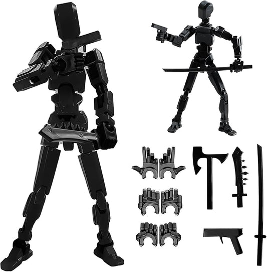 (Assembly Completed) 2025 New Titan 13 Action Figure Set,Lucky Robot 13 Action Figures,Multi-Jointed Movable Action Figure,Nova 13 Figure for Collectors Desktop Decorations (b- Black)