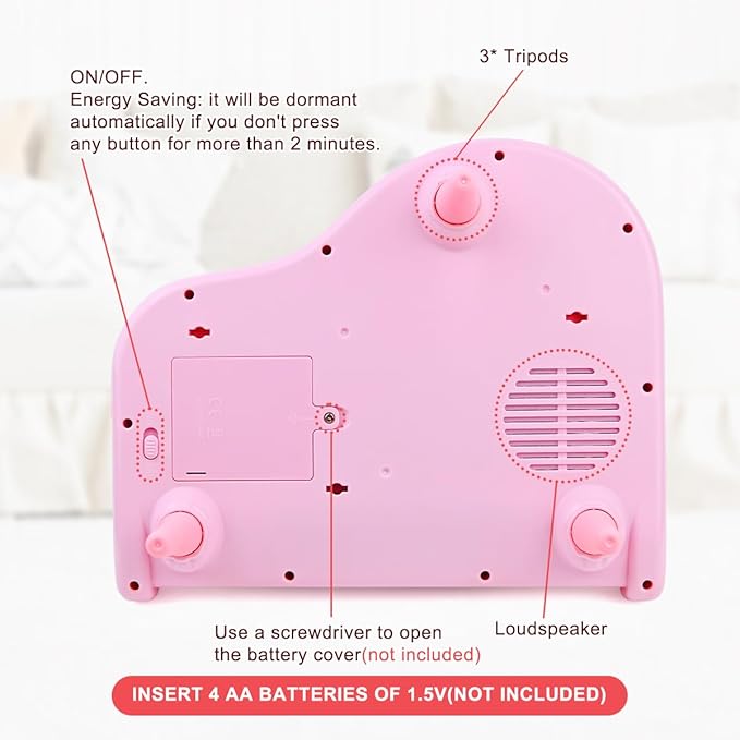 Love&Mini Pink Piano Toys for 1+Years Old Girls First Birthday Gifts Toddler Piano Music Toy Instruments with 24 Keys and Microphone