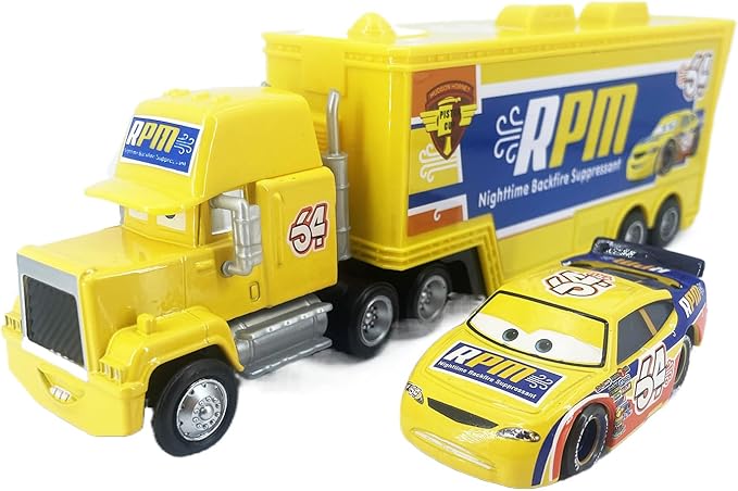 Portable Mini Toy Car and Truck Set 1:55 Diecast Model Metal Body Racers for Preschool Kids Ages 3+ Years (64)