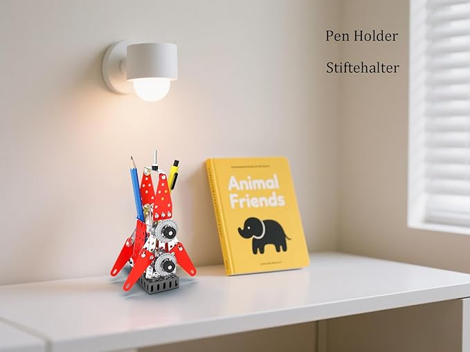 Metal STEM Rocket Pen Holder Building Kit – 3D Puzzle DIY Model for Kids 8-16, Parent-Child Assembly Toy, Educational Construction Gift, Desk Decor(Rockets)