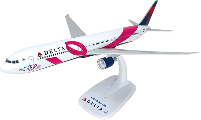 Flight Miniatures Delta (07-Cur) BCRF 767-400 1:200 Scale - Plastic Snap-Fit Model Airplane - Collectible Replica of Delta Airlines Model Boeing Aircraft - Part #ABO-76740H-009
