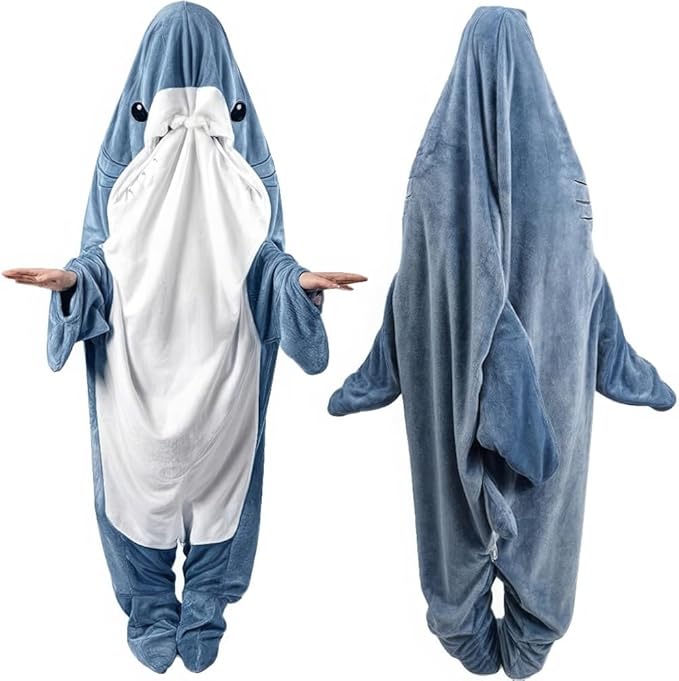 Shark Blanket Adult & Kid, Shark Onesie Kid, Shark Hoodie Pajamas, Shark Costume Kids Halloween Gifts