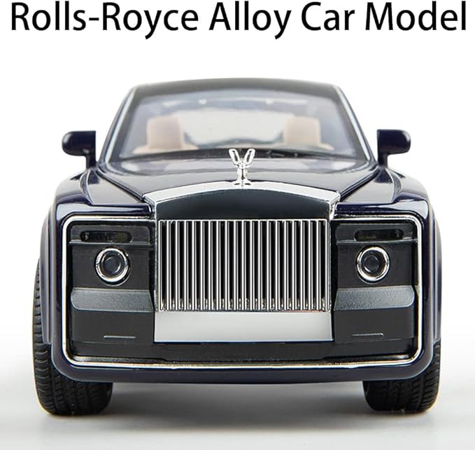 1/24 Rolls-Royce Sweptail Toy Car Alloy Diecast Collectible Model Car for Kids Gift, Pull Back Toy Car with Sound and Light, Classic Double Door, Car Logo Can be Folded
