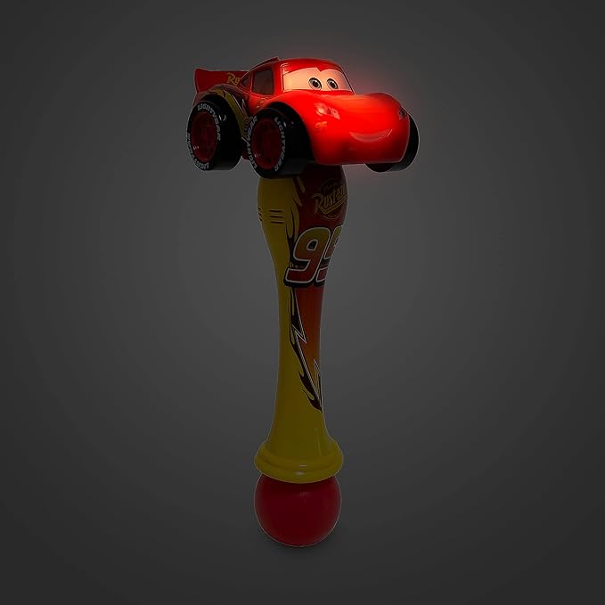 Disney Store Boy's Cars Lightning McQueen Light-Up Bubble Wand – Interactive LED Toy, Perfect for Kids, Authentic Movie Design, Ideal Outdoor Play & Parties, Durable and Safe for All Ages - Large