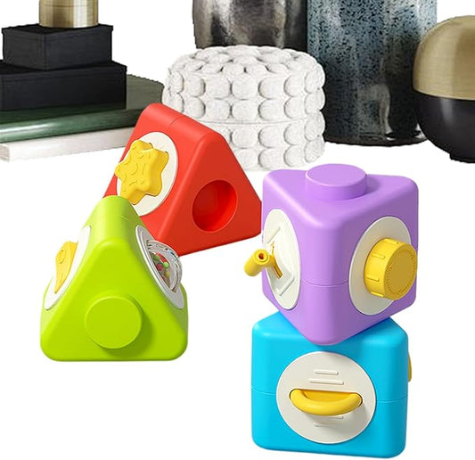 Baby Blocks - Removable Fine Motor Educational Toy | Baby Stacking Blocks Detachable Stacking Block Toys | for Toddler Boys Girls Kids Preschool Kindergarten Home Homeschool Travel Holiday