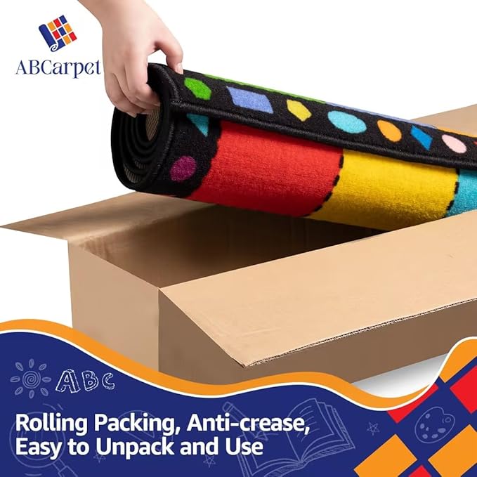 Music Note Classroom Rug 7'5"x13' Elementary Music Classroom Seating Rug with 24 Seats Colorful Muiscal Area Rug for Nursery, Preschool, Kids Room and Music Studio