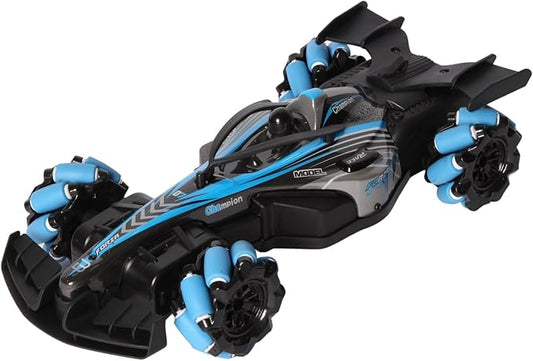 2.4GHz Remote Control Car - 360° Spin High-Speed Drift F1 Formula Racing, with Spray, Music & Light, Toy for Kids 8-12 Year Birthday Coolest Best Toy(Blue)