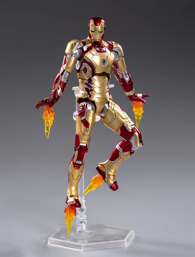 OVONNI 7 Inch MK42Ironman(1/10 Scale) Action Figure,Exquisite Painting Collectible Figure with Lots of Accessories