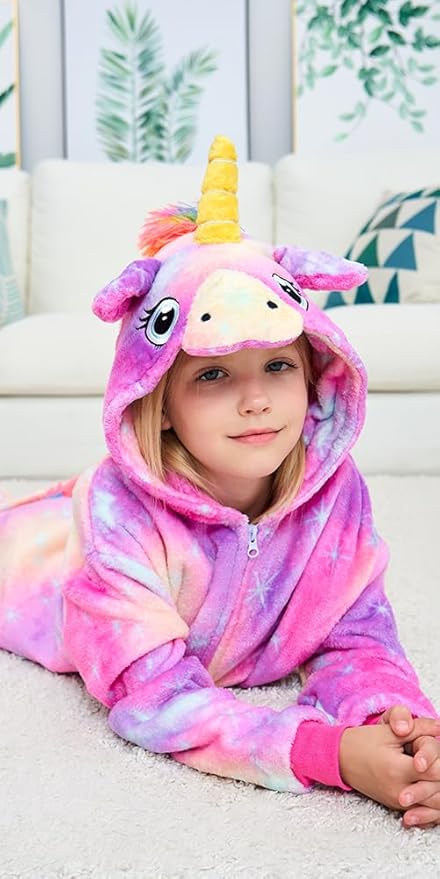 Kids Unicorn Onesie Pajamas One-Piece Cosplay Costume Animal Sleepwear Girls And Boys