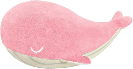 MUPI Whale Stuffed Animals Plush Pillow 4 Size Cute Soft Cotton Plushies Pillows Kawaii Blue Whale Toy Gifts for Kids Boys Girls Adults (Pink, 10 Inch)