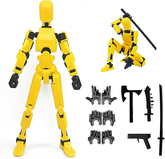 2025 New Assembly Completed-Titan 13 Action Figure,Dummy Robot 13 Action Figures Set,3D Printed Multi-Jointed Action Figures,Nova 13 Action Figure for Collectors Desktop Decorations (Yellow)