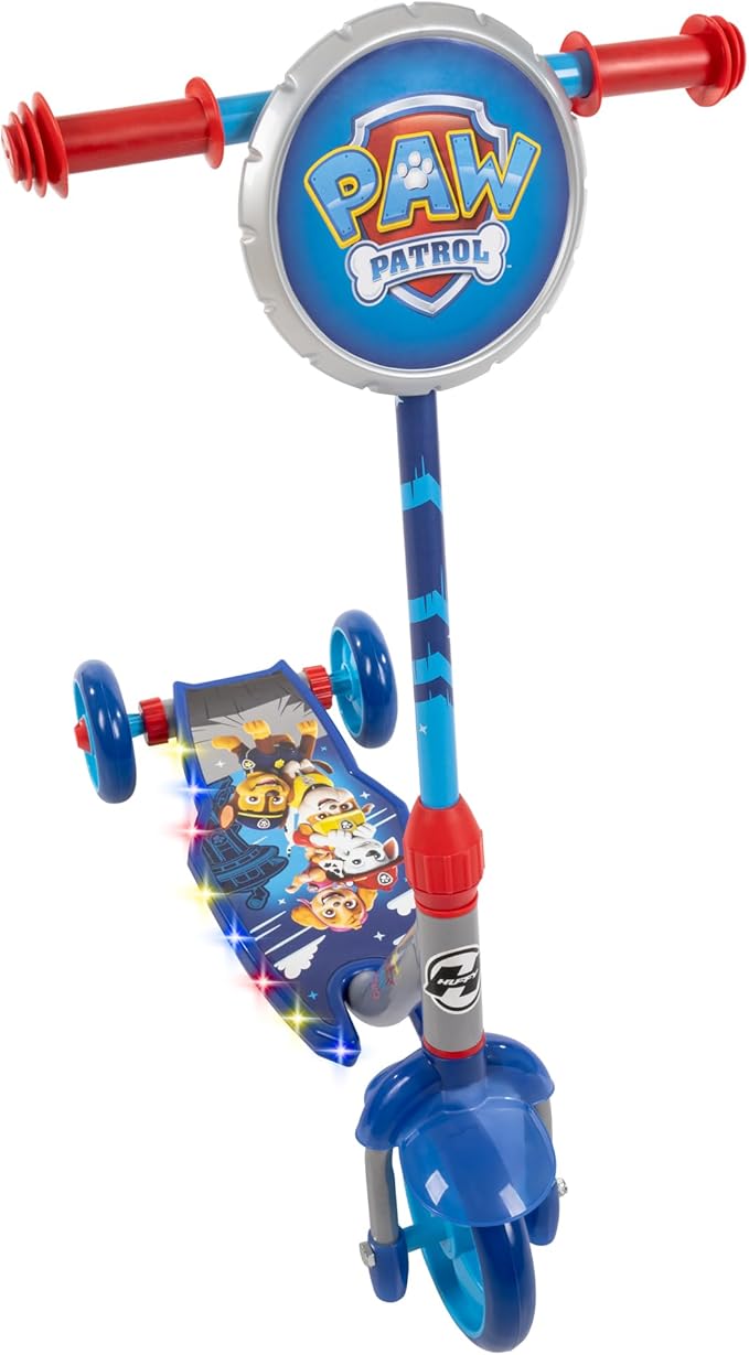 Huffy Disney and Marvel Toddler Kids 3-Wheel Scooters, Multiple Color Options, Ages 3+ Years Old, Durable Steel Frame, Portable, Girls/Boys, Non-Slip Deck, Character Graphics