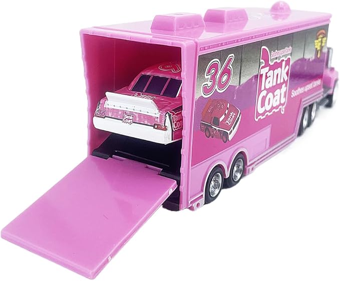 Portable Mini Toy Car and Truck Set 1:55 Diecast Model Metal Body Racers for Preschool Kids Ages 3+ Years (36Pink)