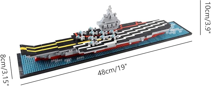 Building Blocks Set Aircraft Carrier Model Micro Mini Blocks 1300 Pieces Building Bricks