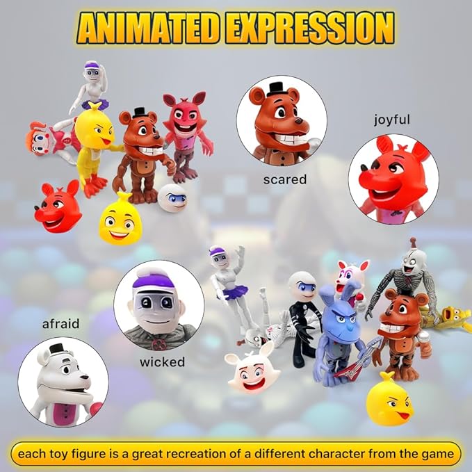 Action Figure Toy, 18 Pcs Game Figures Toys, Movable Joints Toys Dolls, Collectible Figure Gifts for Kids, Colourful