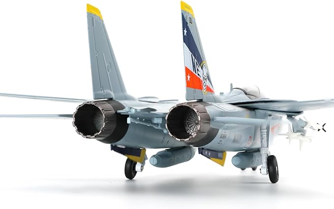 F-14A Tomcat 1/72 Metal Airplane Model Kits with Stand VF-2 Bounty Hunters DieCast Alloy Fighter Model Jet Replica Pre-Build Military Aircraft Collection for Display or Gift